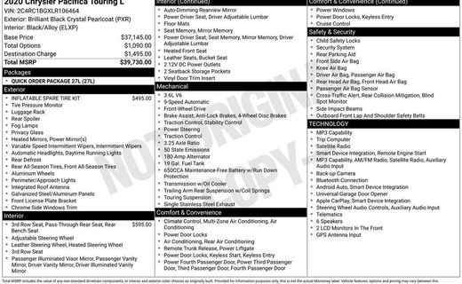 2020 Chrysler Pacifica Touring L