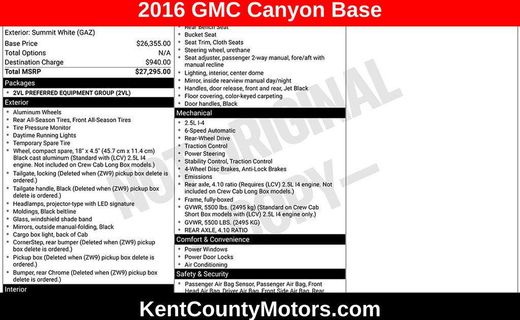 2016 GMC Canyon Work Truck