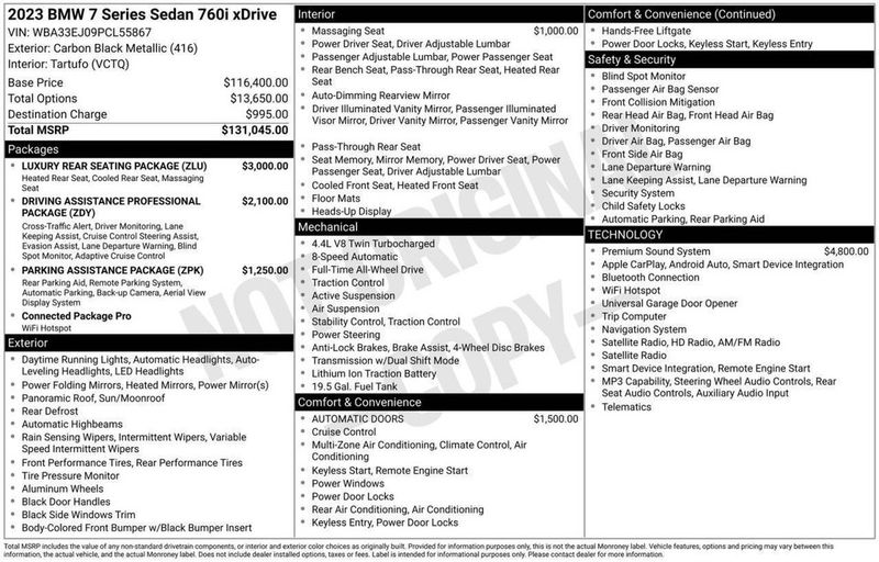 2023 Bmw 7 Series — a typically priced live listing