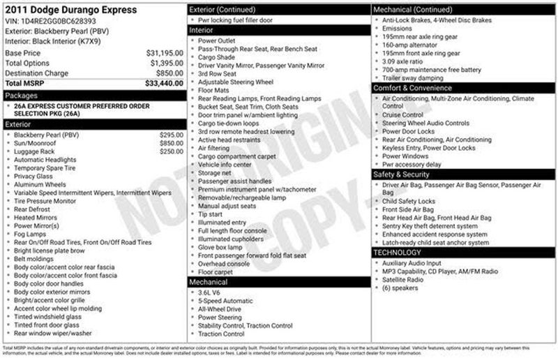 2011 Dodge Durango — a typically priced live listing