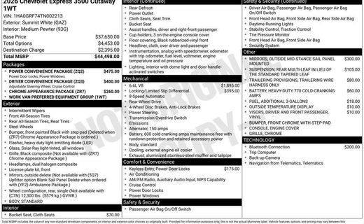 2026 Chevrolet Express 3500 Cutaway 139