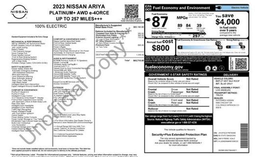 2023 Nissan Ariya Hatchback Plat