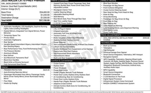 2025 Mazda CX-70 Premium Package