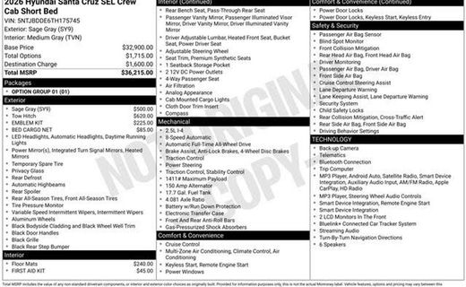 2026 Hyundai Santa Cruz SEL