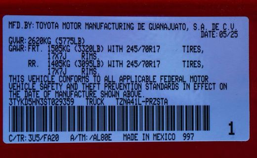 2025 Toyota Tacoma SR