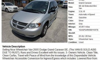 2005 Dodge Caravan grand Base C V