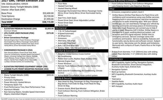 2027 GMC Terrain Elevation