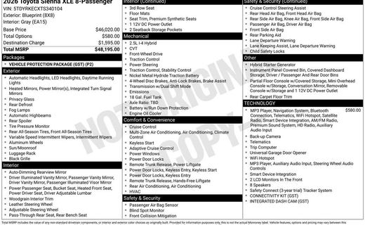 2026 Toyota Sienna XLE