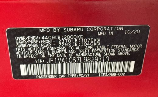 2020 Subaru WRX