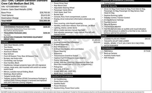 2021 GMC Canyon Elevation Standard