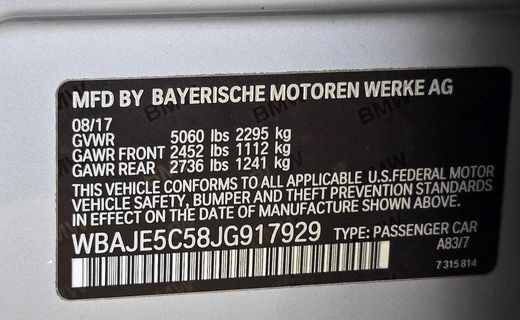 2018 BMW 540I Sedan
