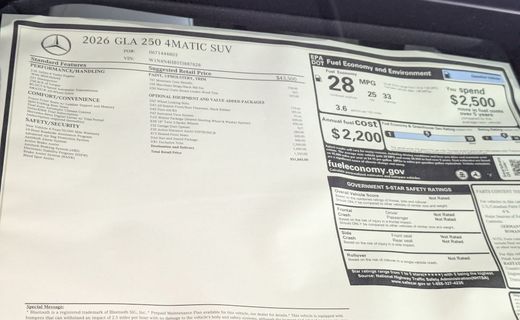 2026 Mercedes-Benz GLA-Class GLA250
