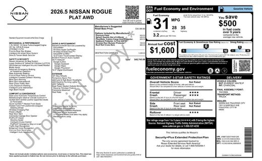 2026 Nissan Rogue Platinum